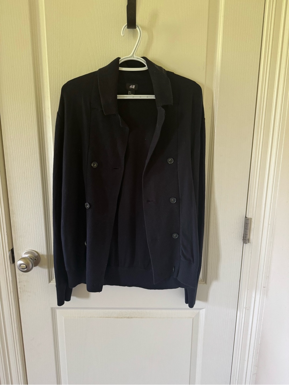 H&M Women's Black Double-Breasted Pea Coat